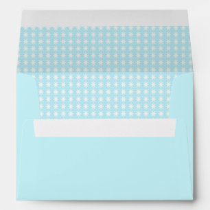Pastel Blue Snowflake Pattern Envelope