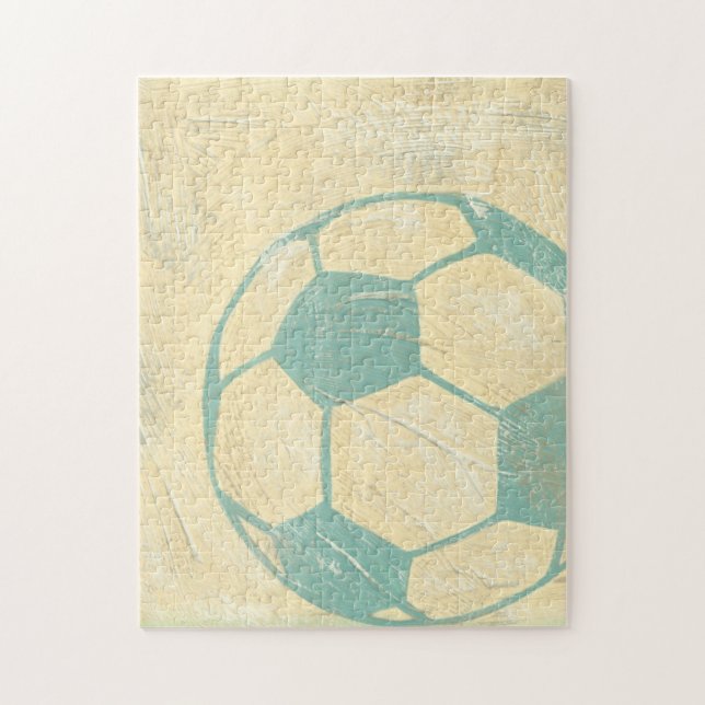 Pastel Blue Soccer Ball by Chariklia Zarris Jigsaw Puzzle (Vertical)