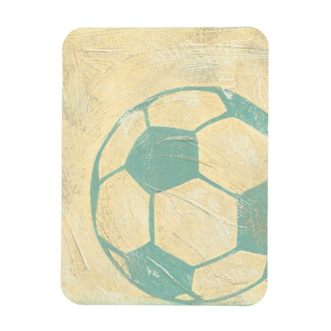 Pastel Blue Soccer Ball by Chariklia Zarris Magnet (Vertical)