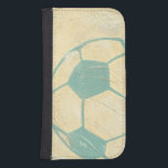 Pastel Blue Soccer Ball by Chariklia Zarris Samsung S4 Wallet Case<br><div class="desc">Show your love of the worlds' favourite pastime with this great print of a soccer ball by Chariklia Zarris. The pastel blue and shading give the piece the feel of motion, as if the ball were just kicked and it is rolling by. Purchase a copy today and hang it in...</div>