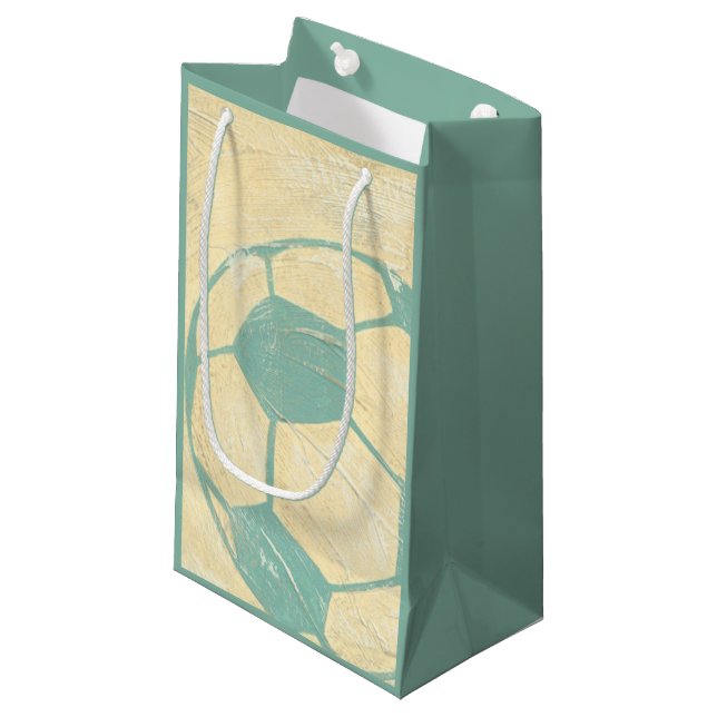 Pastel Blue Soccer Ball by Chariklia Zarris Small Gift Bag (Front Angled)