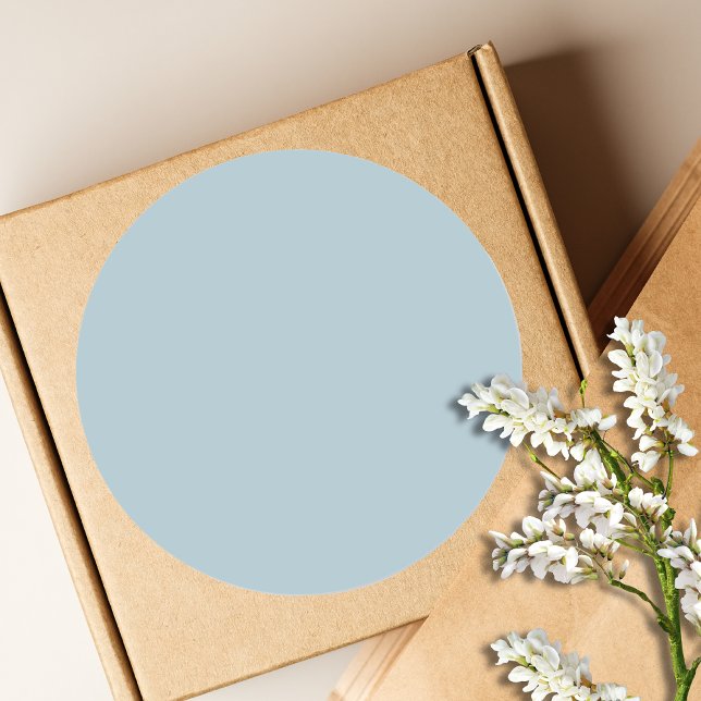 Pastel Blue Solid Colour | Classic | Elegant Round Sticker (Creator Uploaded)