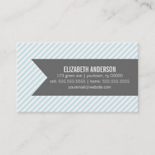 Pastel Blue Stripes Business Card