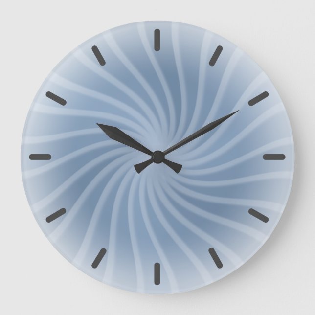 Pastel Blue Swirl Large Clock (Front)