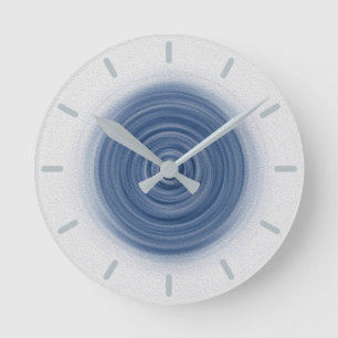 Pastel Blue Swirl Round Clock