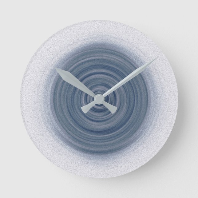 Pastel Blue Swirl Round Clock (Front)