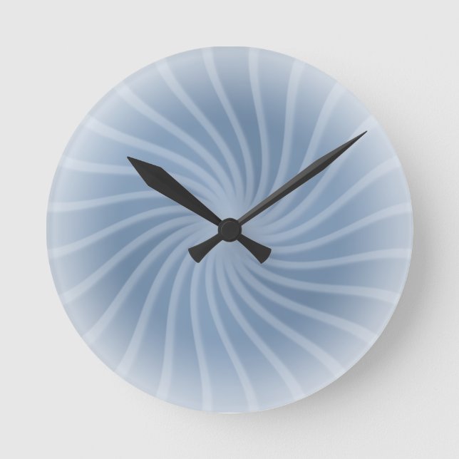 Pastel Blue Swirl Round Clock (Front)