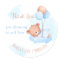Pastel blue teddy bear watercolor baby shower 