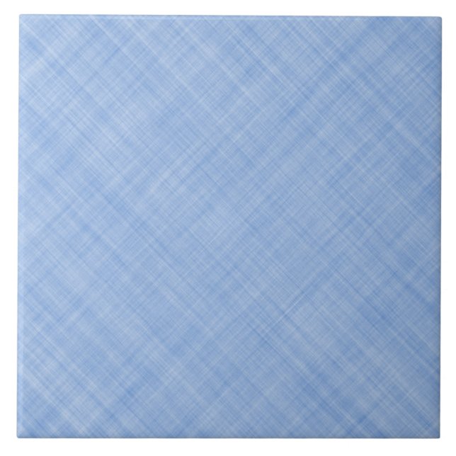 Pastel Blue Textile Ceramic Tile (Front)