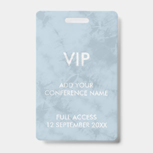 Pastel Blue Tie Dye VIP Event Identity ID Badge