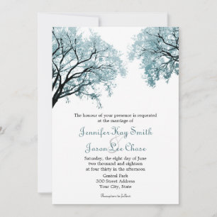 Pastel Blue Trees - Wedding Invitations