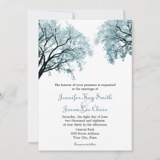 Pastel Blue Trees - Wedding Invitations