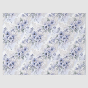Pastel Blue Victorian Florals & Lace Decoupage Tissue Paper