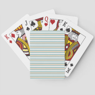 Pastel blue, white and blush stripes playing cards