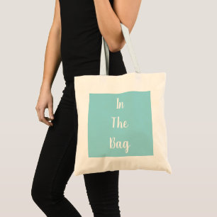 Pastel Blue & White In the Bag Text Tote Bag