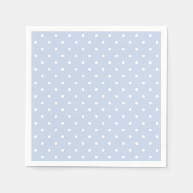 Pastel Blue White Polka Dot Pattern Napkin (Front)