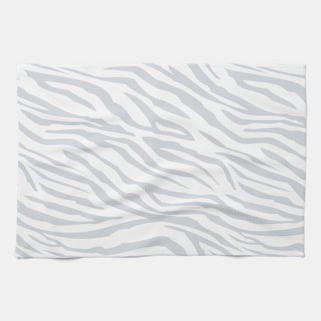 Pastel Blue Zebra Pattern Tea Towel (Horizontal)