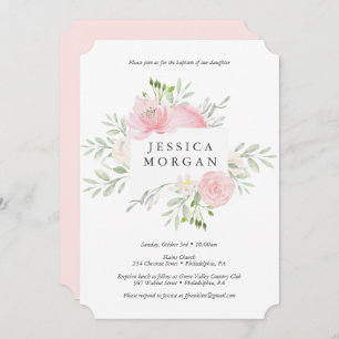 Pastel Blush Baptism Invitation