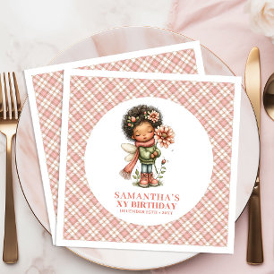 Pastel Blush Cute Fairy 2nd Birthday Party Napkins