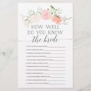 Pastel Blush Double Sided Bridal Shower Games