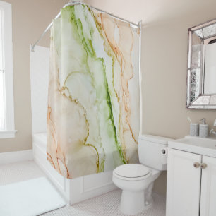 Pastel Blush Earth Tone Abstract Shower Curtain