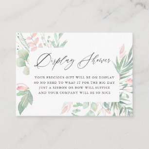 Pastel Blush Greenery Baby Shower Display Shower Enclosure Card