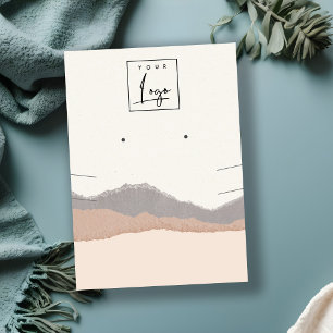 Pastel Blush Kraft Mountain Wave Earring Necklace Business Card