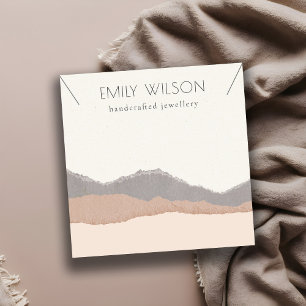 Pastel Blush Kraft Mountain Wave Necklace Display Square Business Card