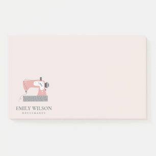 PASTEL BLUSH PEACH GREY PINK SEWING MACHINE TAILOR POST-IT NOTES