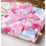 Pastel Blush Pink Baby Blue Hearts Love Romantic Wrapping Paper<br><div class="desc">Pastel Blush Pink Baby Blue Heart Love Romantic Wrapping Paper.</div>