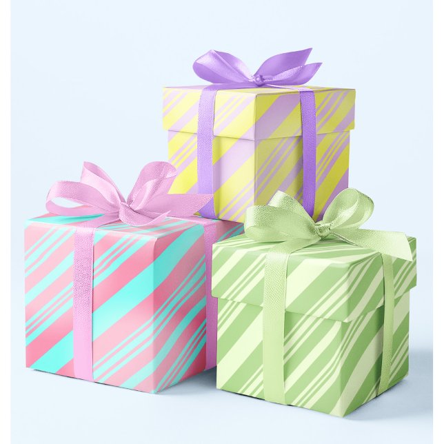 Pastel Blush Pink Baby Blue Lavender Green Easter Wrapping Paper Sheet (Creator Uploaded)