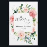 Pastel Blush Pretty Pink Botanical Wedding Program<br><div class="desc">Elegant Blush pink / peach spring floral botanical wedding program featuring a bouquet of soft pastel watercolor roses, peonies and hydrangeas in shades of blush pink, peach and cream with lush green botanical leaves and eucalyptus leaves. A modern design choice that is perfect for spring and summer sage blush pink...</div>