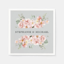 Pastel Blush Rose Floral Botanical Wedding 