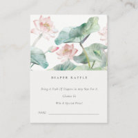 Pastel Blush Waterlily Diaper Raffle Baby Shower