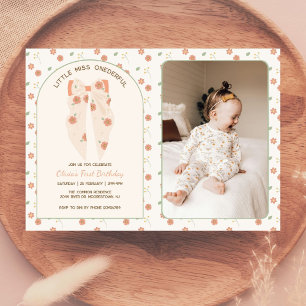 Pastel Boho Bow Birthday Bash Photo Invitation
