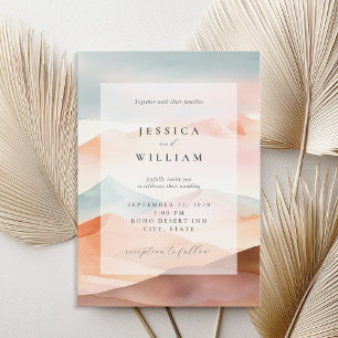 Pastel Boho Desert Wedding Invitation