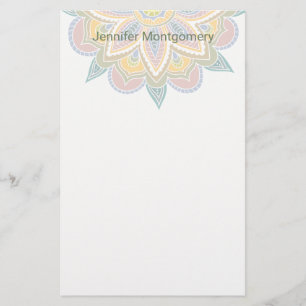 Pastel BoHo Mandala Custom Stationery