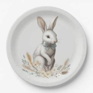 Pastel Boho Rabbit Paper Plate