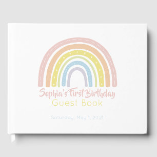 Pastel Boho Rainbow Guest Book