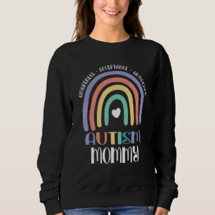 Pastel Boho Rainbow Proud Mummy Autism Family Matc Sweatshirt