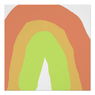 pastel boho red yellow green orange abstract moder poster