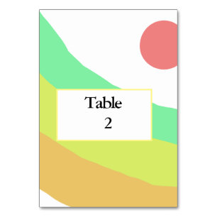 pastel boho red yellow greenadd your initials text table number
