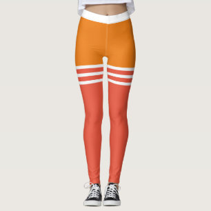 Pastel   Bold Colours mix with White Thigh Stripes Leggings