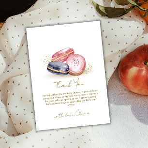 Pastel Bonjour Bébé French Macarons Baby Shower  Thank You Card