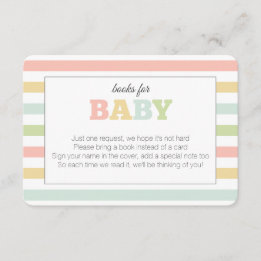 Pastel books for baby enclosure, neutral colours enclosure card
