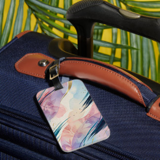 Pastel Botanical Watercolor Flow Abstract Luggage Tag