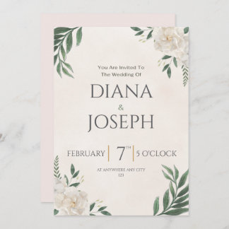Pastel  Botanical Wedding Invitation | EditabLE
