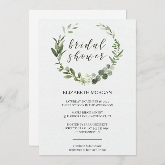 Pastel Bouquet Bridal Shower Invitation Floral (Front/Back)