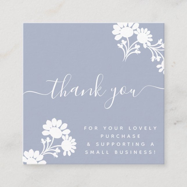 Pastel Boutique Beauty Thank You Logo Script Square Business Card (Front)