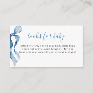 Pastel Bow Books For Baby Shower Enclosure Card